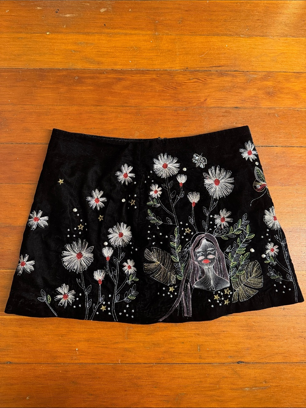 Zara Black Velvet Mini Skirt